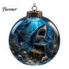 3D Sea Animal LED Lights Ocean Christmas Ball Ornament, Clear Acrylic Life Light-Up Miniature Creatures Decorations Hanging Decoration for Xmas Tree,