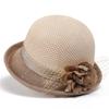 Spring and Summer Thin Breathable Crimped Top Hat Women's Versatile Elegant Flower Sunshade Basin Hat Travel Sunscreen Sun Hat