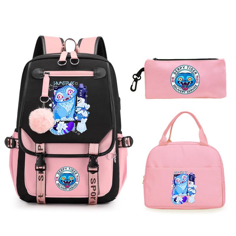 The Witch Hunter Girl Group Has the Same Peripheral Cartoon Korean Version Schoolbag Set, Cross-border Campus Trend, Primary and Secondary School