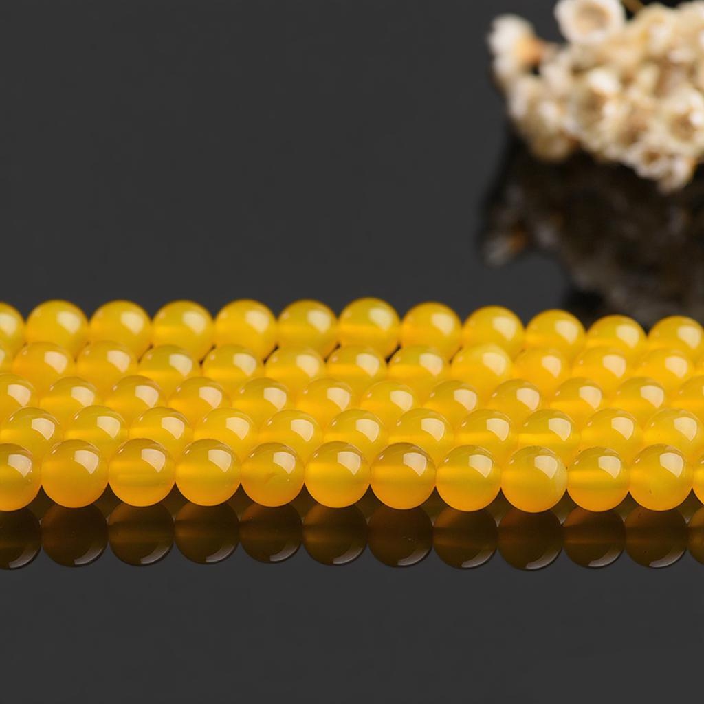

Natural Yellow Agate Beads for DIY Crystal Jewelry - Round, Semi-finished Beading Accessories 4mm/Approx. 92 beads