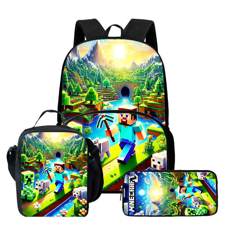 Minecraft Printed Backpack Children'S Elementary School Bag