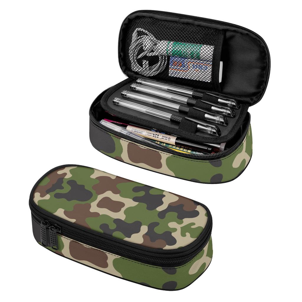 Pen Case High Capacity Wear Resistant Polyester Easy Open Zipper with Main Compartment Mesh Pocket and Pen Slots for Students