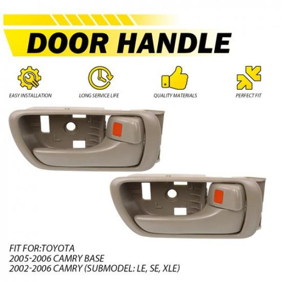 2X Inner Door Right Handle Armrest Beige For 2002-2006 Toyota Camry EOOH