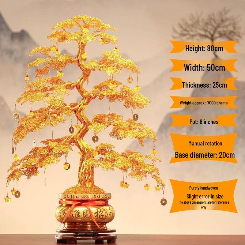 Hand-Woven Money Tree Ornament for Home Decoration and Housewarming