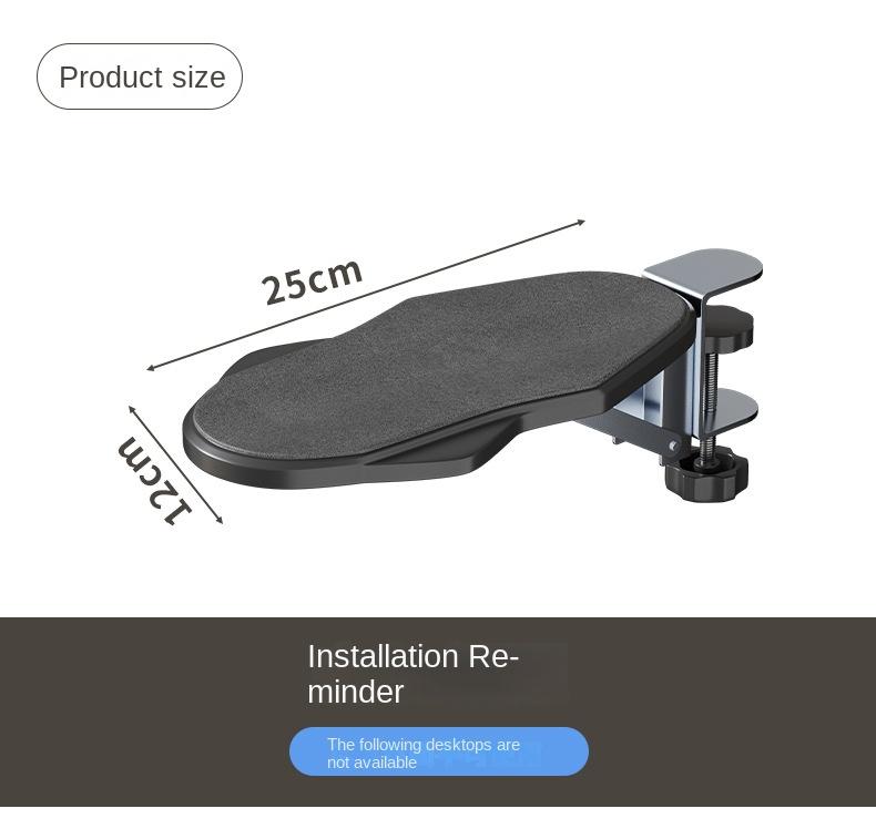 Foldable Ergonomic Computer Desk Arm Rest Pad Wrist Rest Support For Keyboard Armrest Extender Rotating Mouse Pad Holder Rack