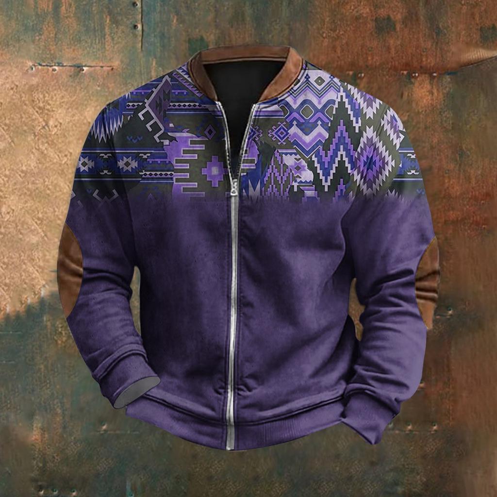 Men's Retro Casual Gradient Printed Sweatshirt