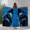 Horror Movie Jaws Shark Flannel Blanket,Ultra Soft Warm Plush Throw for Home Bedroom Bed Sofa Cover Office Camping Picnic Gift