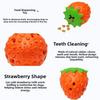 Strawberry Shaped Dog Chew Toy Interactive Tooth Cleaning Dog Food Leaking Ball Bite Resistant Rubber Dog Grinding Teeth Toy