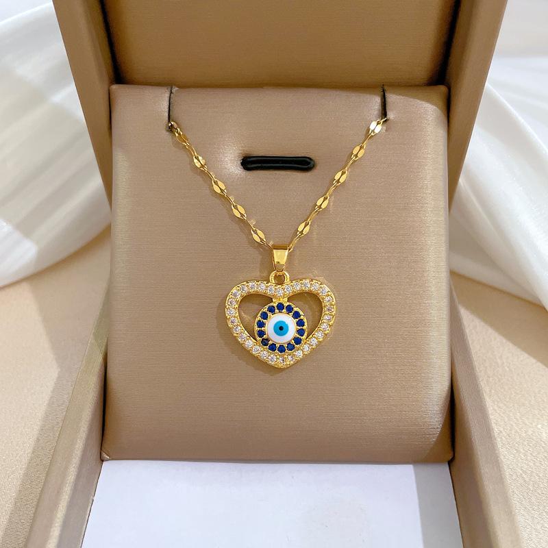 Full Diamond Luxury Light Luxury Banquet Wedding Necklace Female Internet Celebrity Versatile Collarbone Chain Titanium Steel Chain