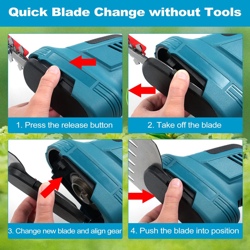 2in1 Hedge Trimmer & Grass Shears 21V Electric Shrub Trimmer Handheld Grass Cutter Lightweight