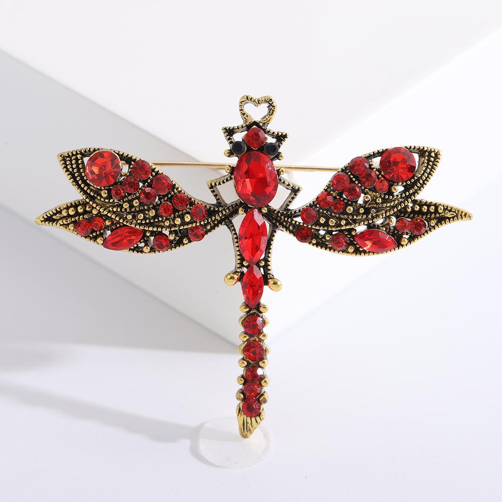 Vintage Rhinestone Dragonfly Brooches for Women Unisex Insect Pins Event Party New Gifts Backpack Decoration Clothes Accessories