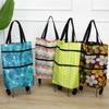 Faltbare Trolley-Taschen, Einkaufswagen-Einkaufstasche mit Rädern, 2-in-1-faltbarer Einkaufswagen für Zuhause, Supermarkt, langlebige Tasche