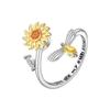 Creative Open Sunflower Ring For Women Personality Stress Relief Daisy Finger Ring Fashion Jewelry