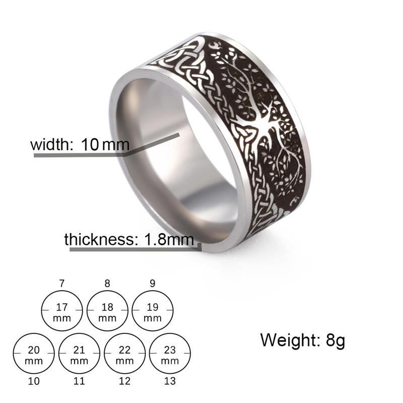 Punk Stainless Steel Rings For Men Women Viking Life of Tree Couple Ring Gothic Jewelry Trendy Birthday Gifts