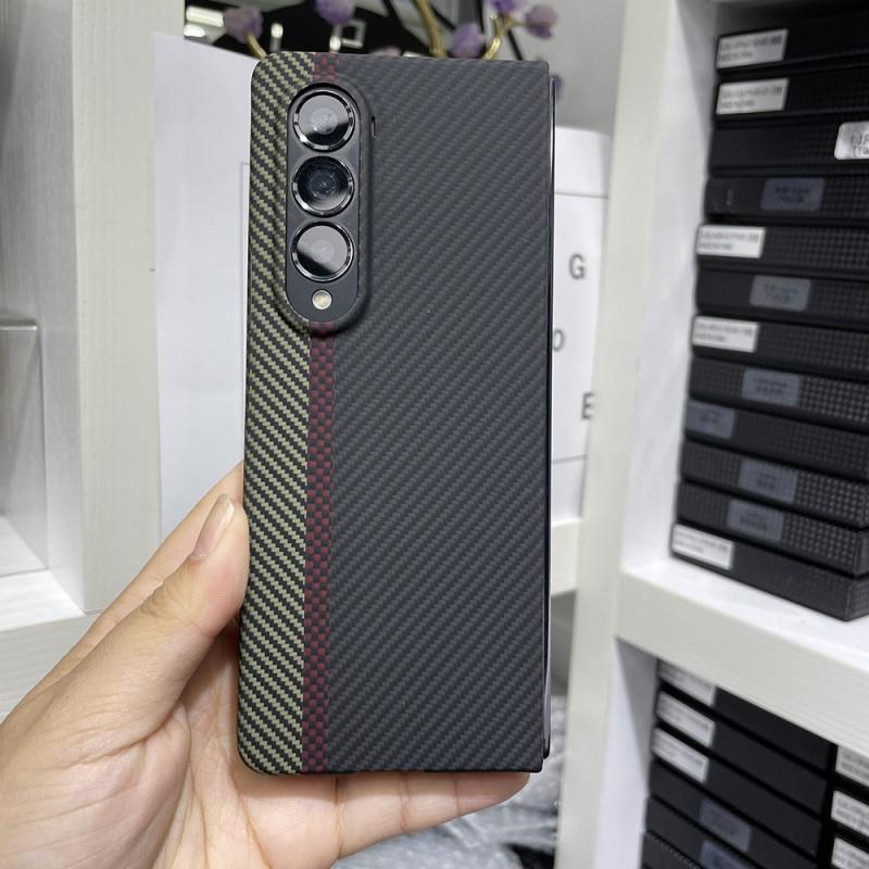 Étui de téléphone magnétique en Kevlar pour Galaxy Z Fold4 Housse de protection ultra-fine en fibre d'aramide