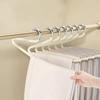 10 Pcs Stainless Steel Goose-shaped Pants Rack Non-slip Household Telescopic Clothes Rack Multi-layer Storage Clothes Rack