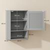 Bathroom Cabinet, Wall Mounted Storage Cabinet with Adjustable Shelves, 40 x 20 x 60 cm, Grey