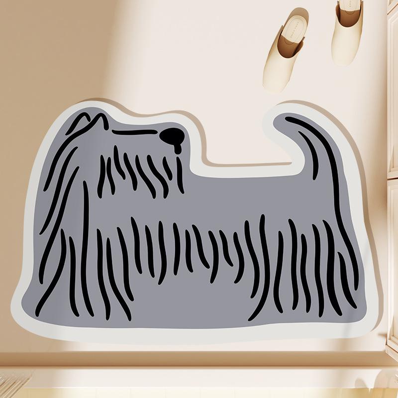 Cartoon Bathroom Mat Strong Moisture-wicking Bathroom Door Non-slip Mat Home Dirty and Easy To Care for Diatom Mud Cushion