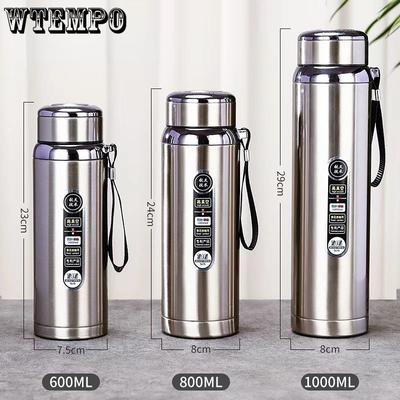 Taza Termo de gran capacidad 600ml /800ml/1000ml Frascos de vacío Taza Termo portátil de acero inoxidable Botella de agua Taza de té de viaje Taza Termo de oficina