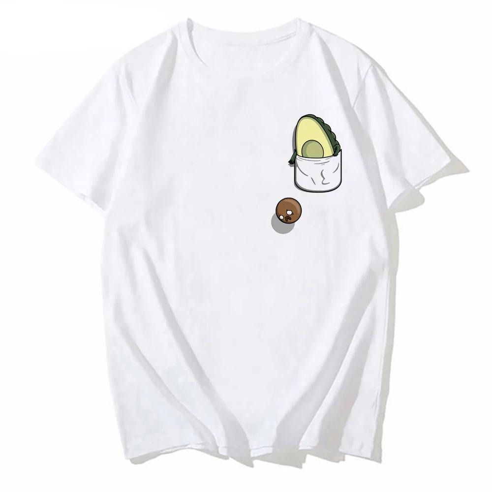 

Avocado-themed Vegan T-shirt for Women Harajuku Style Cute Short-sleeved T-shirt Creative Pocket T-shirt Trendy T-shirt S