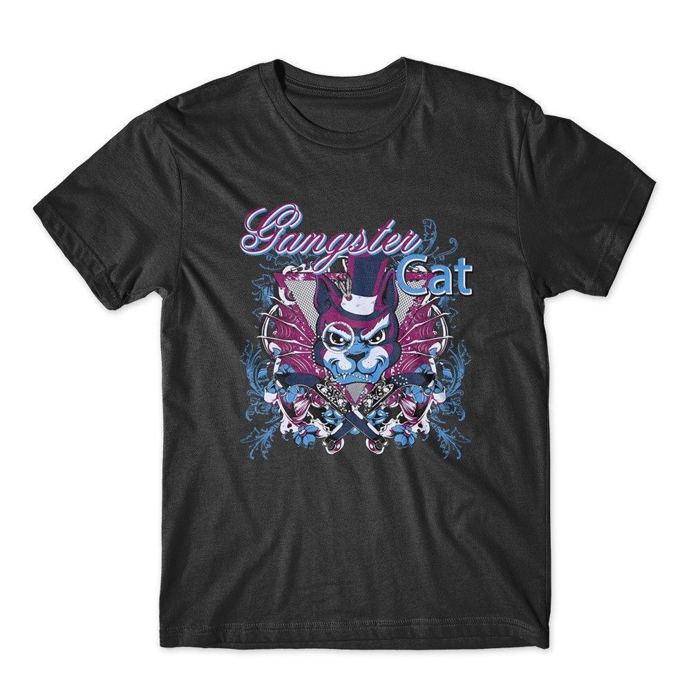 

Gangster Cat T-Shirt. 100% Cotton Premium Tee New M