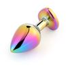 Cute Rainbow Anal Plugs Heart-shaped Metal Crystal Jewelry Small Adult Anal Plugs Female Male Couple Flirting Masturbation