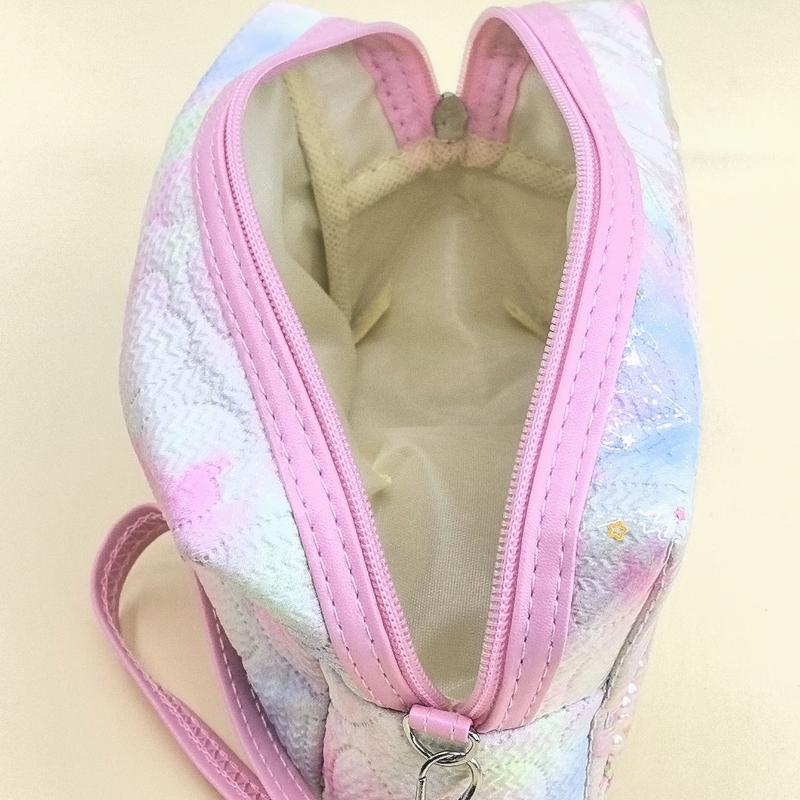 Fashion Embroidered Kiss Letter Makeup Bag Ins Style Gradient Color Storage Bags Large Capacity Toiletry Bags For Women Gifts