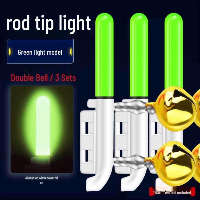 Night Fishing LED Rod Tip Light with Copper Bell - Sea Rod Alarm and Glow Sensor