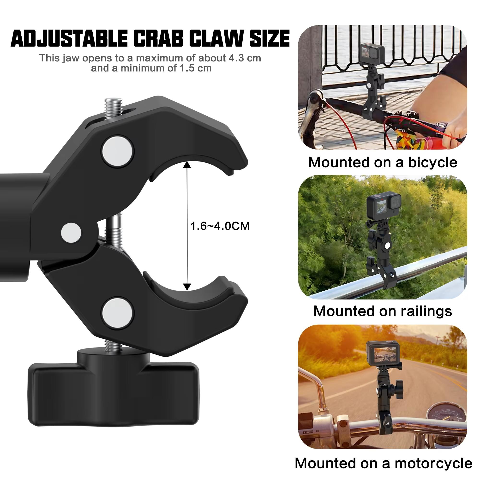 

GP384 Motorcycle Handlebar Mount Action Camera Clamp Adapter Crab Plier Clip Type A