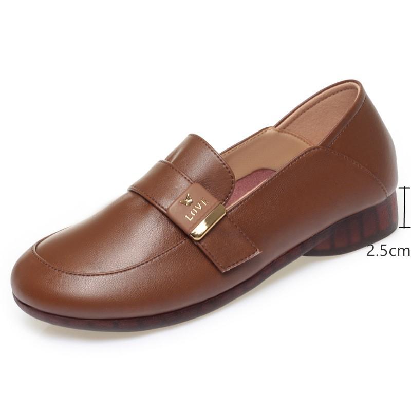 Fashion AIYUQI Ladies Shoes Wdges 2024 New Fall Casual Genuine Leather Mom Shoes Women Round Toe Large Size Women's Shoes