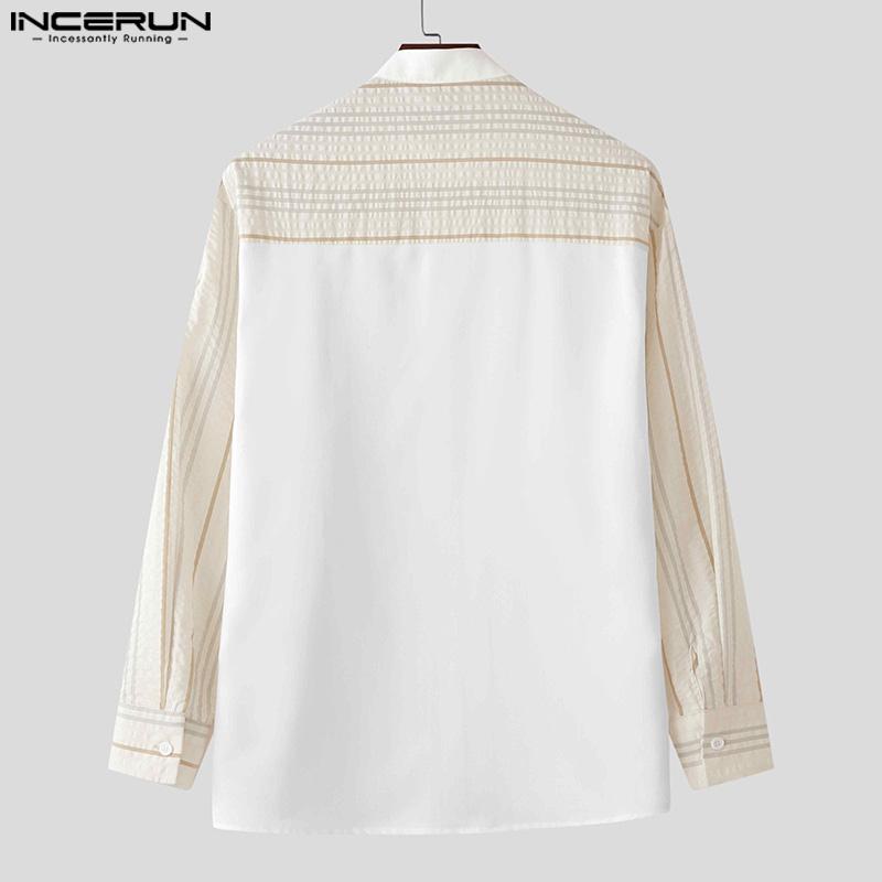 INCERUN Men Stand Collar Long Sleeve Floral Print Patchwork Buttons Casual Loose Shirts