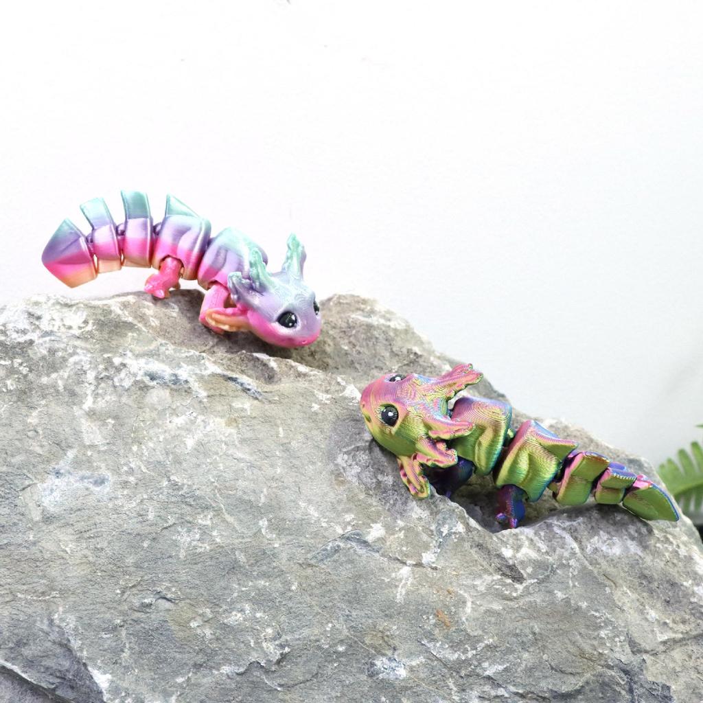 Articulated Axolotl Toy - 3D Printed Smiling Model