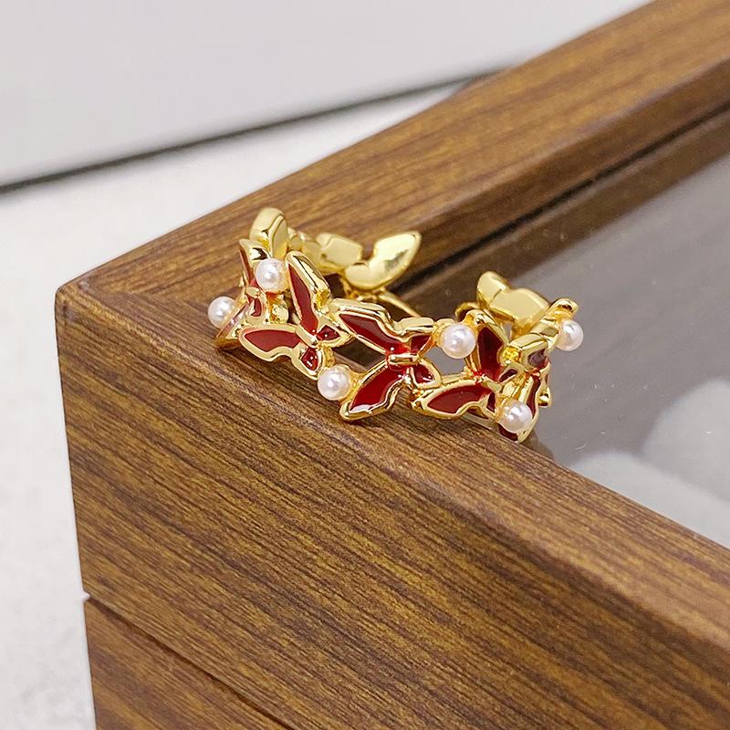 Fashion Women'S Bow Pink Zir*****Pen Ring Niche Light Luxury High-End Exquisite Jewelry