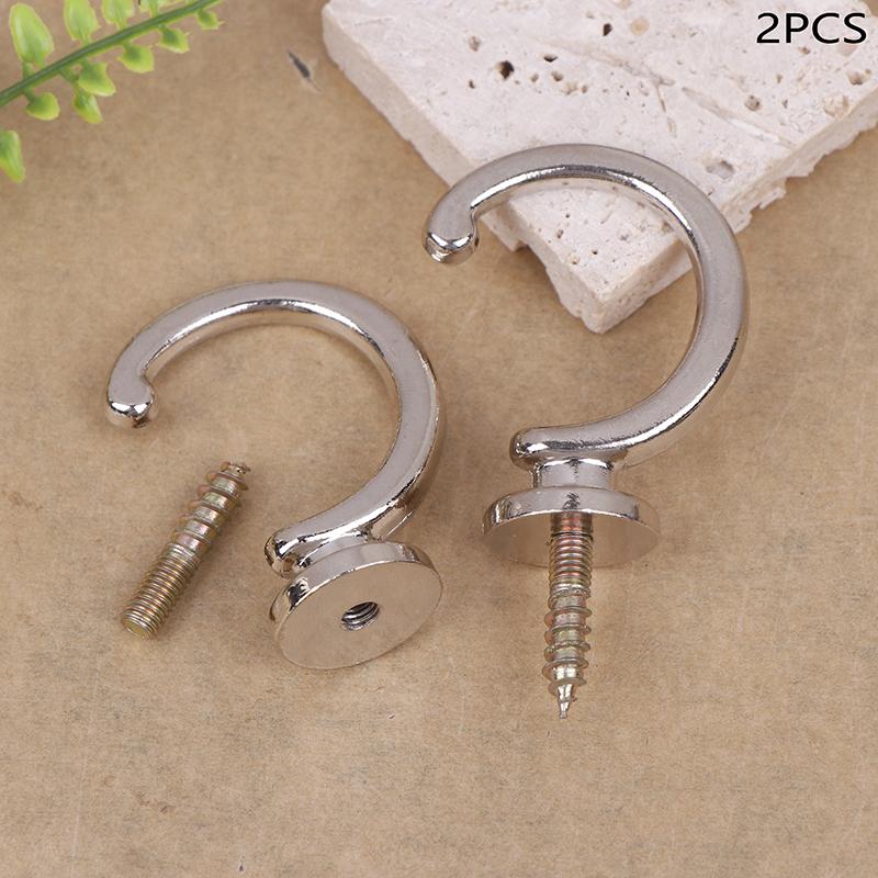 2Pcs Durable Ball End Polished Curtain Tieback Hook Expansion Plug Finish Modern Shaped Metal Wall Mounted