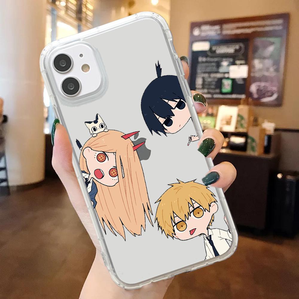 Anime Chainsaw Man Phone Case For iphone 5 5s se 2 6 6s 7 8 12 mini plus X XS XR 11 PRO MAX transparent painting cover soft