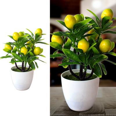 With Basin Artificial Lemon Tree Artificial Potted Flowers False Plant