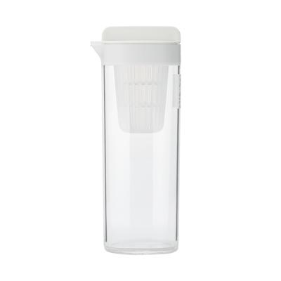 MUJI Water Bottle with MDC48A2A Horizontally-Standing Strainer, White, Approx. 1L,