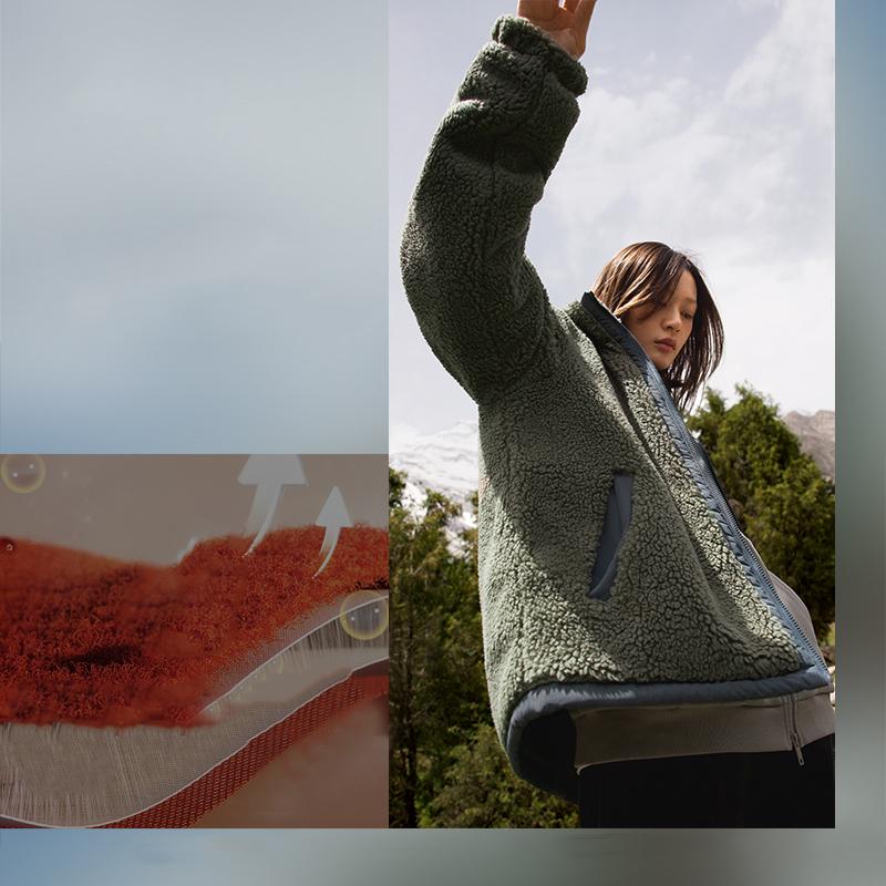 Li Ning CF Su Series Solid Color Zipper Stand Collar Long Sleeve Cotton Jacket Unisex Jacket Milk-Brown AJMT309-1