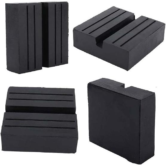 2 Packs Square Jack Pad, Black Anti-Slip Rail Adapter Support Block, Slotted Frame Rubber Frame Rail Protector