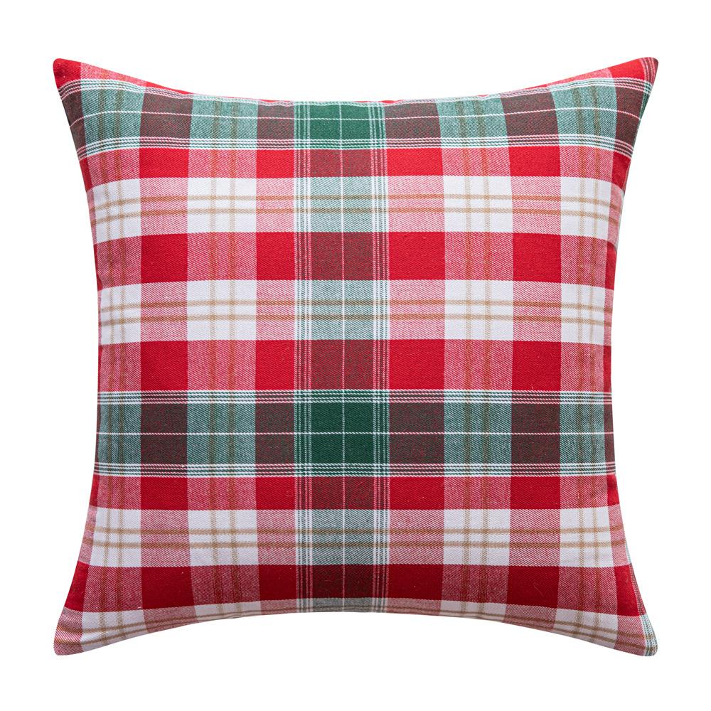 New Christmas Pillowcase American Holiday Party Pillow Cushion Cover Gold Silk Christmas Plaid Pillowcase Pillowcase