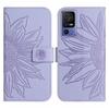 For Infinix Hot 12 Mobile Phone Leather Case TCL 40SE Frosted Sunflower Card Holder Protective Case