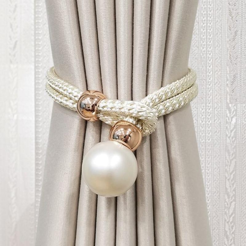 

Французские подхваты для штор с декором из искусственного жемчуга, удобные подхваты для декоративных штор 1 pc