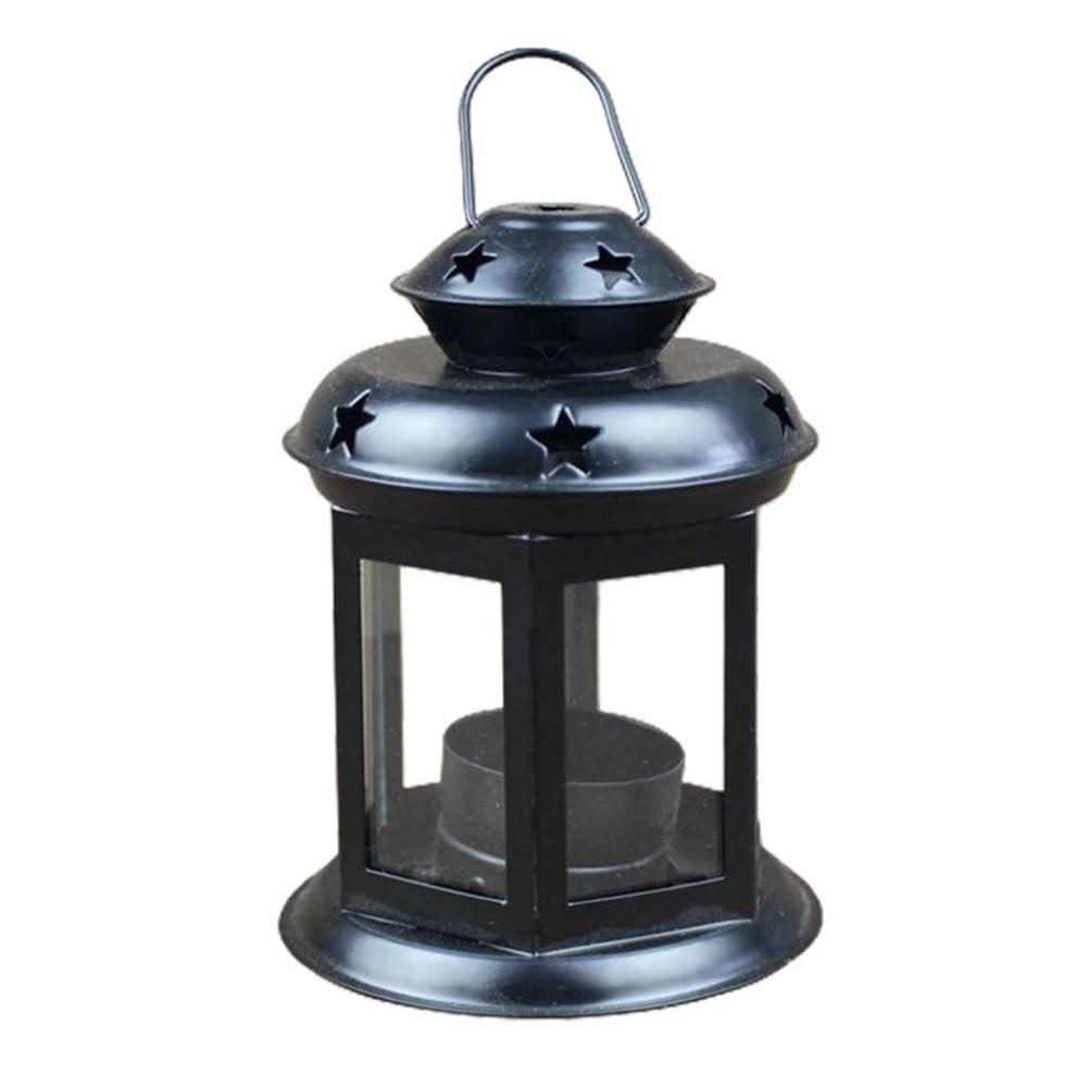 Wrought Iron Iron Wind Lamp Wind-proof Aromatherapy Candlestick Ornament  Desktop