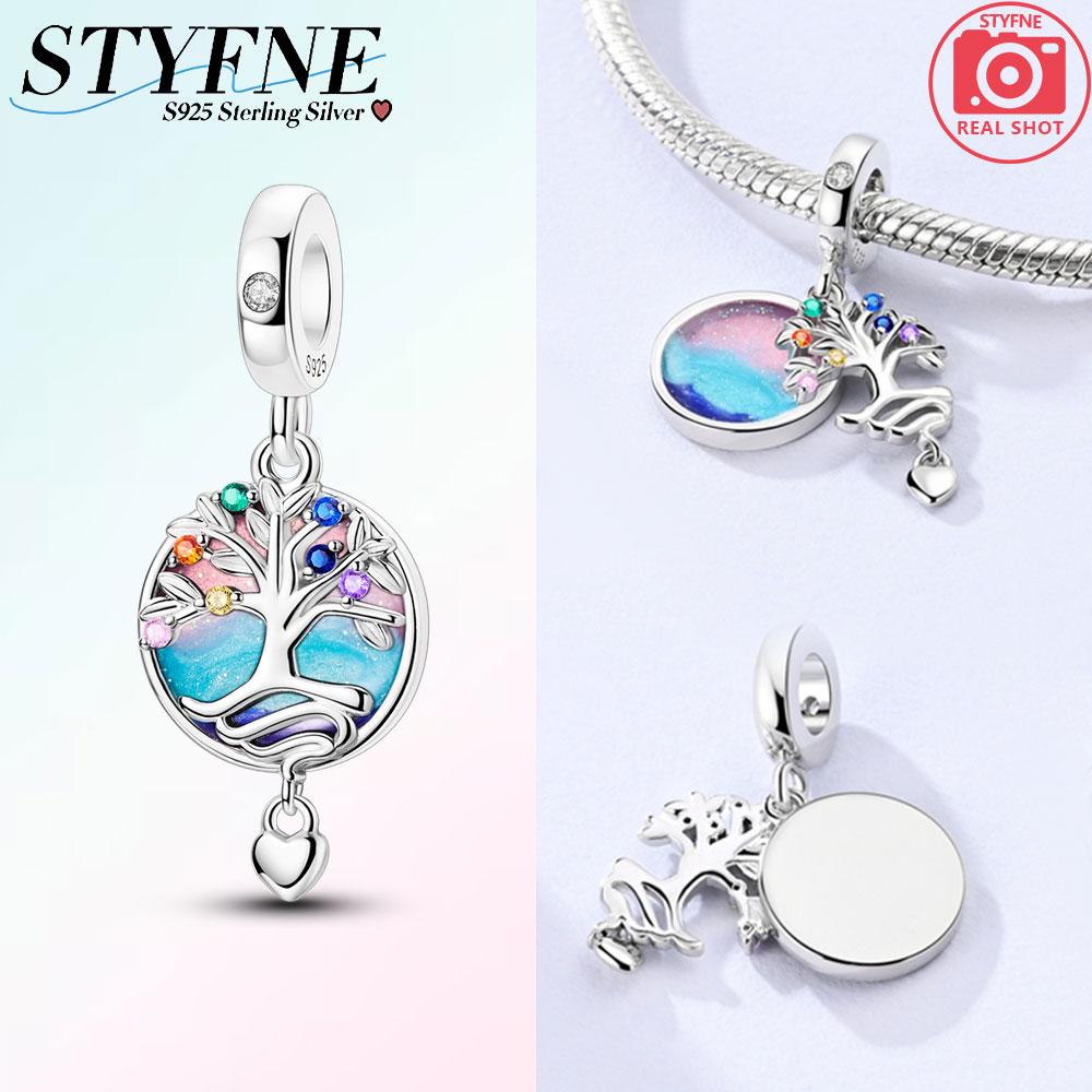 

Original Charms Copper Colorful Life Tree Heart Pendants Fit Charms Plata Bracelets For Women Women Jewelry Making Diy