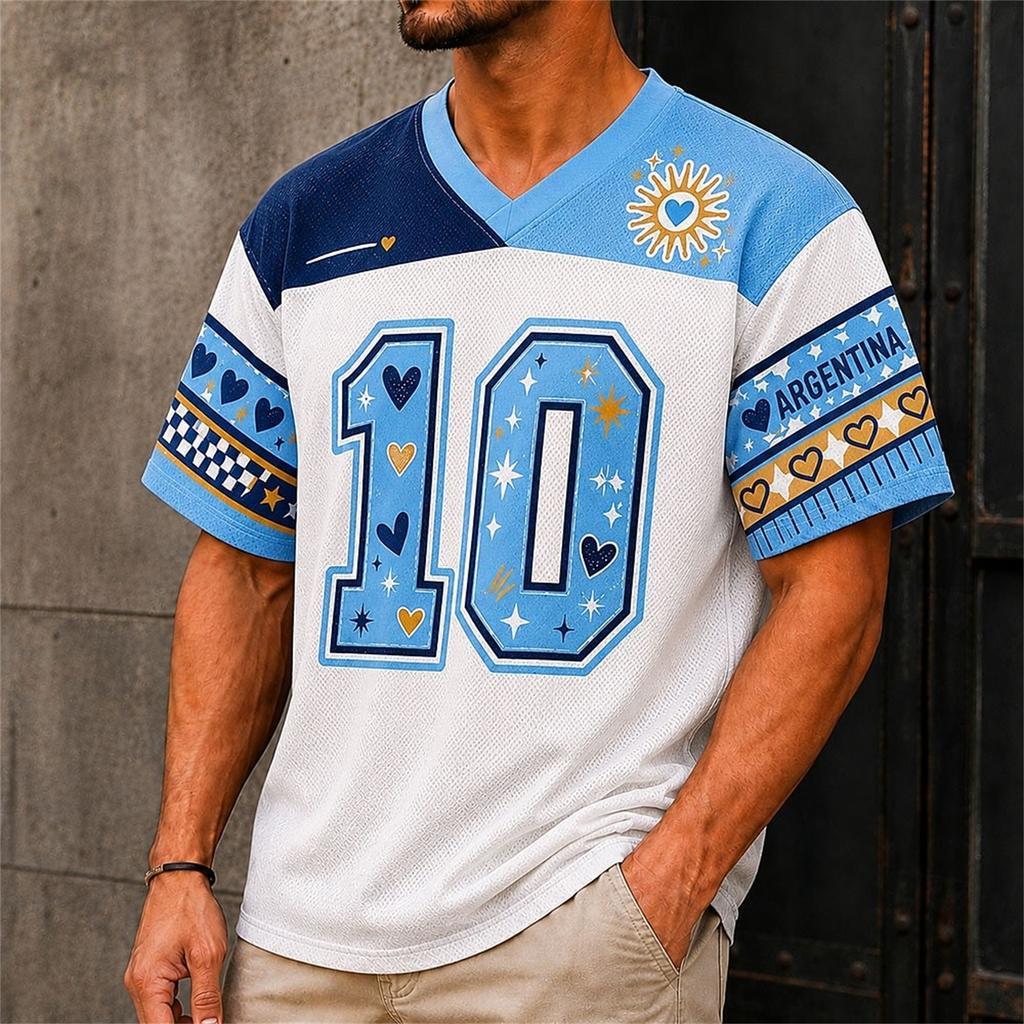 Men's V-Neck Short Sleeve T-Shirt 3D Printed Graphic Tee Street Casual Top