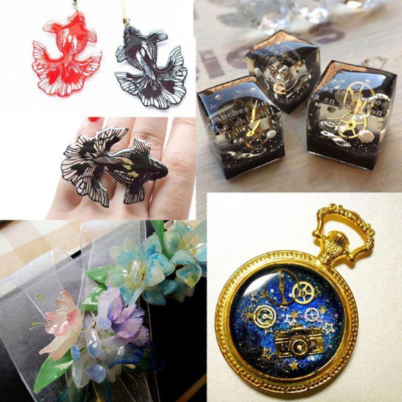 Epoxiharts Kristallklar Hård Typ Lim AB Kristalllim UV-härdande Harts för DIY Smyckestillverkning Hantverk 50ml