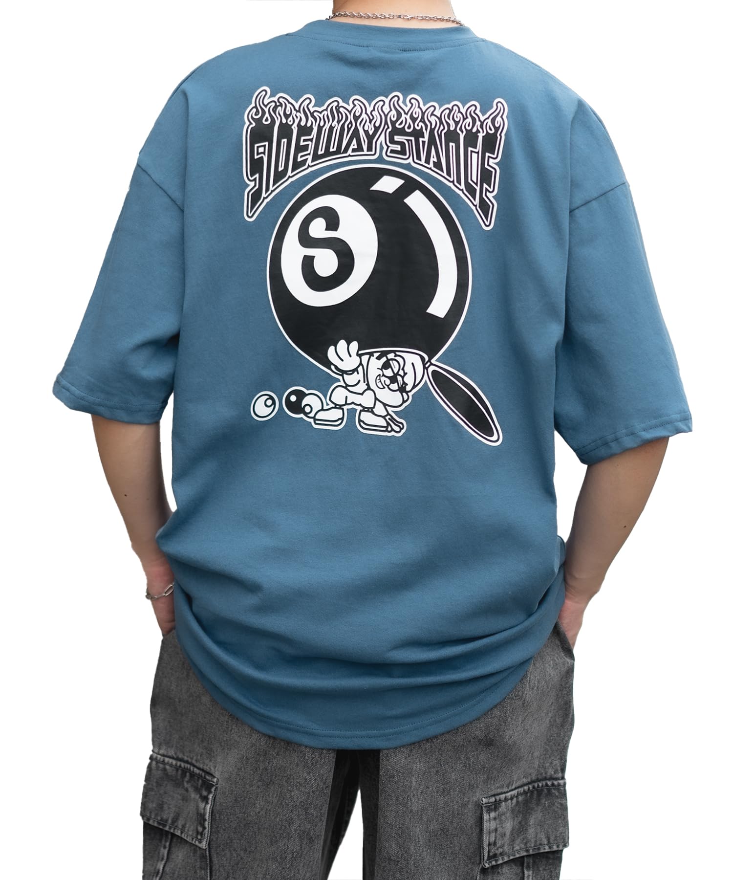 

IMPROMES Casual SIDEWAYSTANCE Short Sleeve Ball Print T-Shirt, Men s, Dark Blue