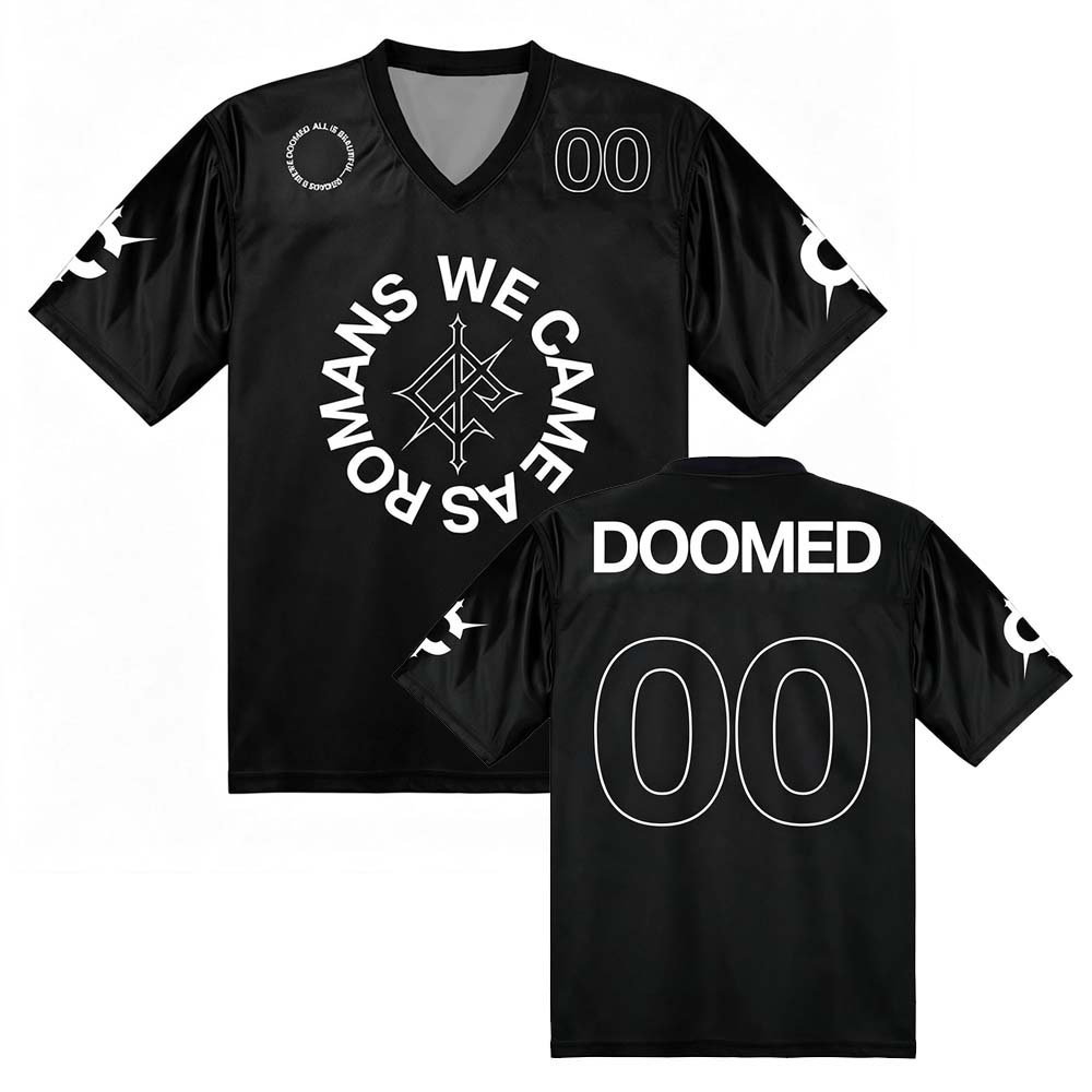 We Came As Romans Doomed Trikot Fußballtrikot Unisex Streetwear Fußball T-Shirt Locker Kurzarm Sommer Herren T-Shirt Druck Merch XXXL black