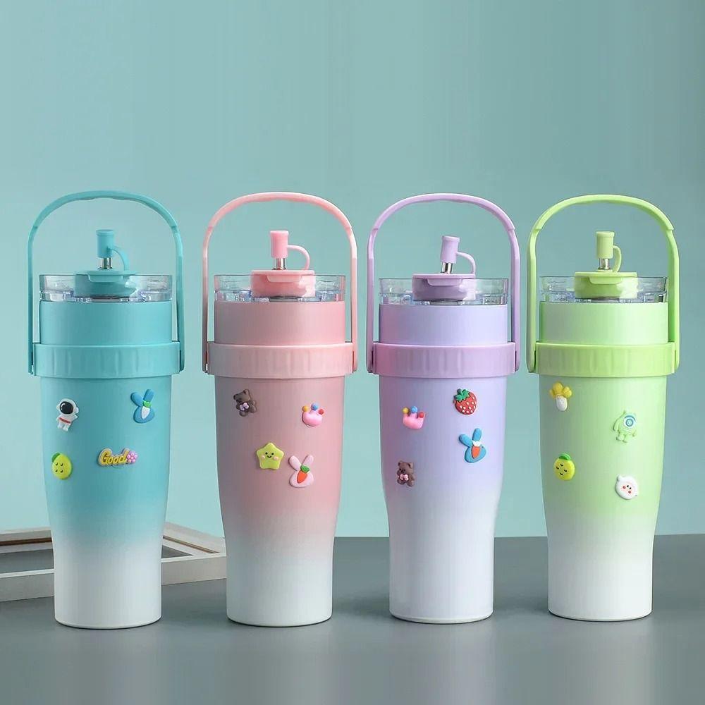 1200ML Vacuum Insulated Tumbler Large-capacity Insulated Straw Cup Gifts Water Bottle