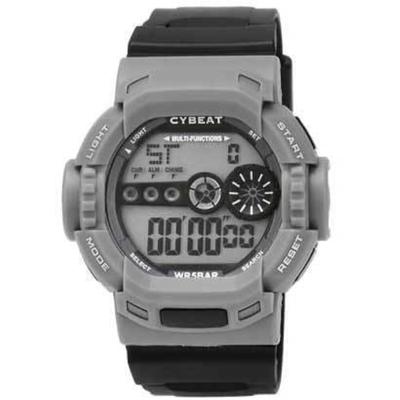 J-AXIS Herren SCY04-GY (CYBEAT Digital Grau Sonnenflamme) Runde Uhr Grau Digital